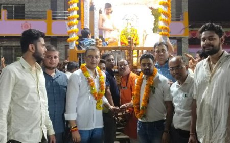 कांग्रेस कार्यकारी अध्यक्ष हर्षित और युवा नेता देव ठाकुर ने खींचा बालाजी महाराज का रथ