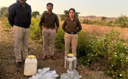 अवैध शराब पर आबकारी विभाग की कार्रवाई, 34 लीटर शराब जब्त