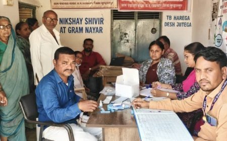 ग्राम पंचायत नायर में आईसीटीसी केंद्र खकनार अस्पताल के द्वारा शिविर, 58 लोगो की एचआईवी,सिफलिस और टीबी की जांच की