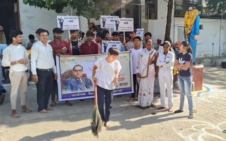 बाबा साहेब अम्बेडकर जी की 136 वी जयंती पर पद यात्रा, सफाई कार्य, एवं संगोष्ठी कार्यक्रम सम्पन्न हुआ