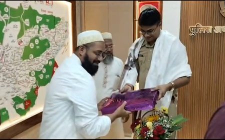 दरगाह ए हकीमी प्रबंधन ने नवागत एसपी आशुतोष बागरी का किया स्वागत