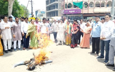 महिला कांग्रेस ने किया मीनाक्षी नटराजन का राज्यसभा नामांकन निरस्त होने का विरोध, नारेबाजी कर किया पुतला दहन, एसडीएम को दिया ज्ञापन