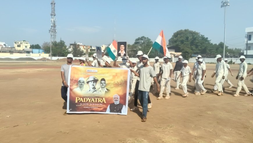 शहीद दिवस के 95 वर्षगाँठ पर युवाओं ने श्रमदान व पद यात्रा कर श्रध्दांजलि दी